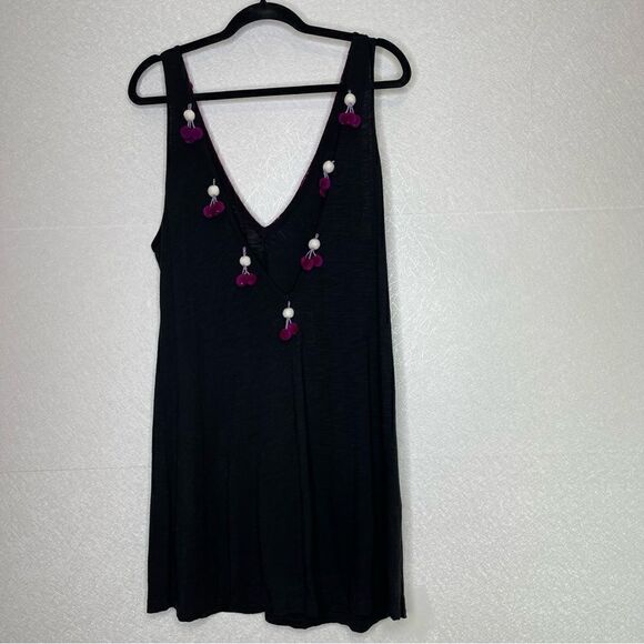 Pitusa V Neck Low Back Pom Pom Cover Up Beach Dress O/S - Picture 4 of 6